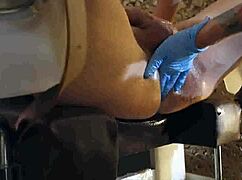 pretty nurse fisting, ball busting, and spanking patient