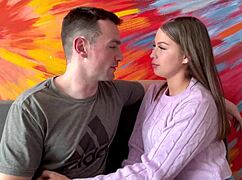 How to kiss passionately with a brunette college girl!