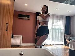 Wet Clothed Sex With 18yo Amateur Teen 18+ Waitress - Yoya Grey