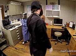 Strangers in the night encounter jewel in a backstage fetish scene with latex and handcuffs.