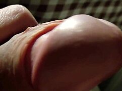 slowly teasing sensitive penis with cum massage