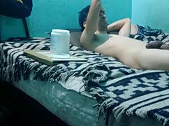 A medium pleasure massage for a skinny boy in intimate setting