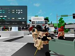 Having rough public sex in the square with a prostitute friend 😈