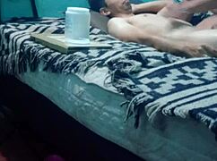 A medium pleasure massage for a skinny boy in intimate setting