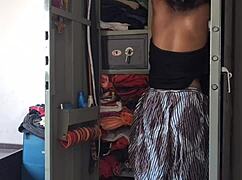 Did the desi maid get fucked by her boss while cleaning the cupboard?