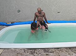 Ecstatic Pool Creampie With Two Hotties