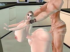 Is this delicious big-titted woman with giant ass getting fucked?