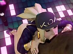 Akali Performs Deepthroat Blowjob with Intense Suction