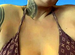 Training at the gym in my wet bikini, dripping sweat, so horny