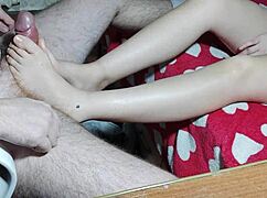 korean woman gets fucked cum on feet