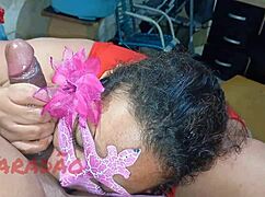 Whore sucks my dick in homemade video