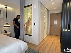 Horny Milf Nina Dolci Caught Bellboy Slowly Stroking Big Cock