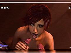 asuka kazama deepthroats in hot threesome