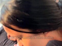 Young Asian seduces trainer for hidden creampie outdoors, almost cumming inside