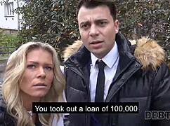 The actor uncovers the blonde's submissive desires in debt4k.
