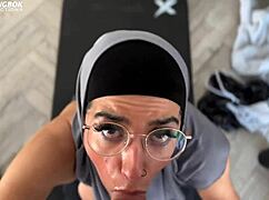 Muslim Aaliyah Yasin Is Caught By Her Housemate And Gets Cum On Her Face