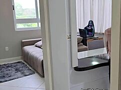 stepsister surprised boyfriend but stepbro fucked her ass first