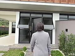 beautiful real estate agent closes the deal with her skills