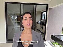 beautiful real estate agent closes the deal with her skills