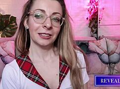 Revealme, does the sexy milf in sailor outfit masturbate with toys, fingers, and suck dildo?