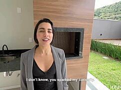 beautiful real estate agent closes the deal with her skills