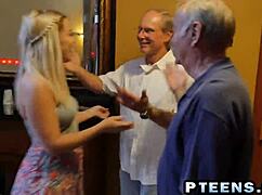 experienced blonde teen enjoys two guys