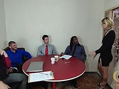 Office gone mad with slutty trailer banging and orgasms