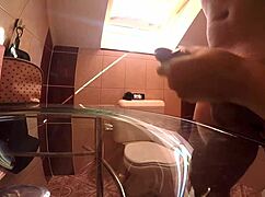 i give him a handjob from behind, two camera views