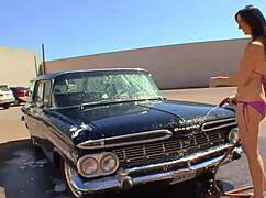 Brown haired hottie wants big tool in butthole