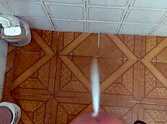 My beautiful cumshot lands perfectly on her cock