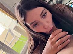 step sister sucks dick and takes cum in mouth to make ex boyfriend jealous