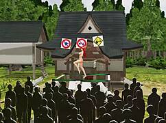 Naked girl dancing part 1, bouncing boobs in public.