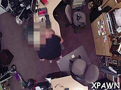 Reality sex in the shop with bent over blowjob