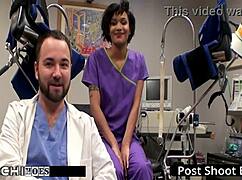 freshman gets mandatory hitachi orgasm from nurse