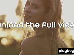 Petite Ukrainian Blondie Strips Outdoors Naked