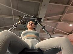 hey, she's masturbating so hard in the gym, you won't believe the intensity