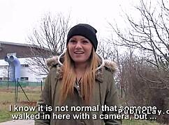 does brunette euro babe bang outdoor pov