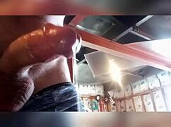 Wow! Stroking Cock During Workout Until Multiple Cums