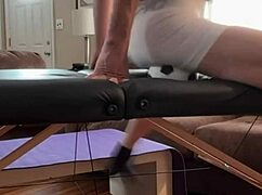 Groin Stretch In Tight Spandex Shorts