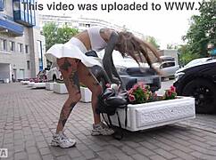 I walked around in vibro panties took a piss in the bushes met an italian and sucked him off