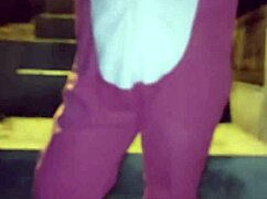 I fucked the mature prostitute in costume on the street without a condom and came inside