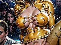 ai generated blonde in bodycon expose pussy in a nightclub 😏