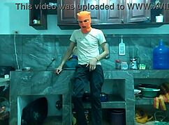 Flaccid Penis to Erect: 25-Year-Old Man Masturbates Big Cock in Kitchen