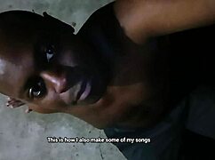 Blogging about adding sounds to songs topless outdoors in beautiful summer weather