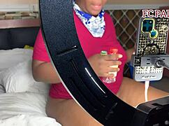 I feel horny milf fucking the gateman on her bed after calls with her husband