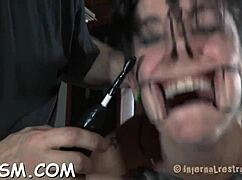 exquisite brunette minx is rubbing her cooter like crazy with toys.