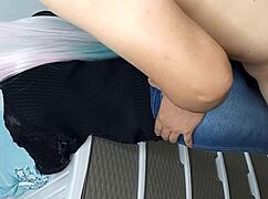 my horny stepdaughter shows big virgin ass in jeans for huge cock