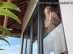 I recorded hot babe in fishnets