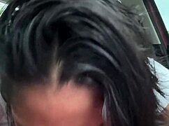 Sloppy blowjob before we get off and meet my friends - amateur couple - nysdel