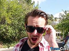 horny teen with big ass teases before sucking